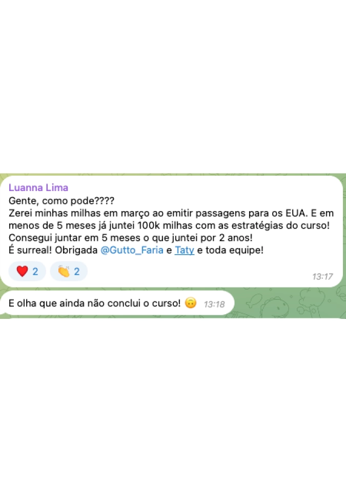 Depoimento de aluno
