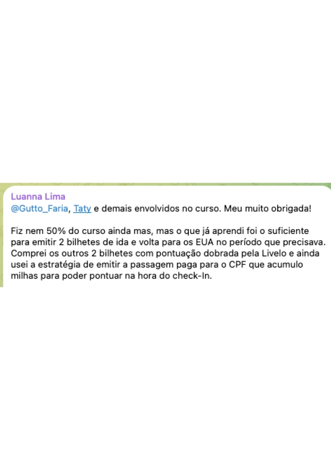 Depoimento de aluno