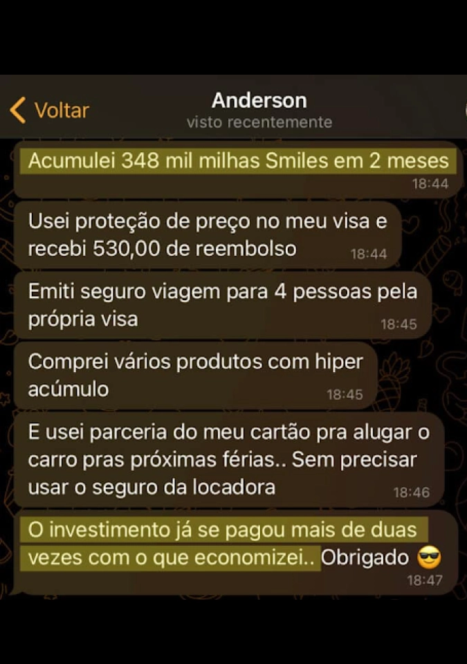 Depoimento de aluno